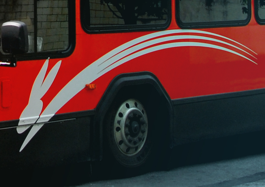closeup of rabbitransit bus and wheel well