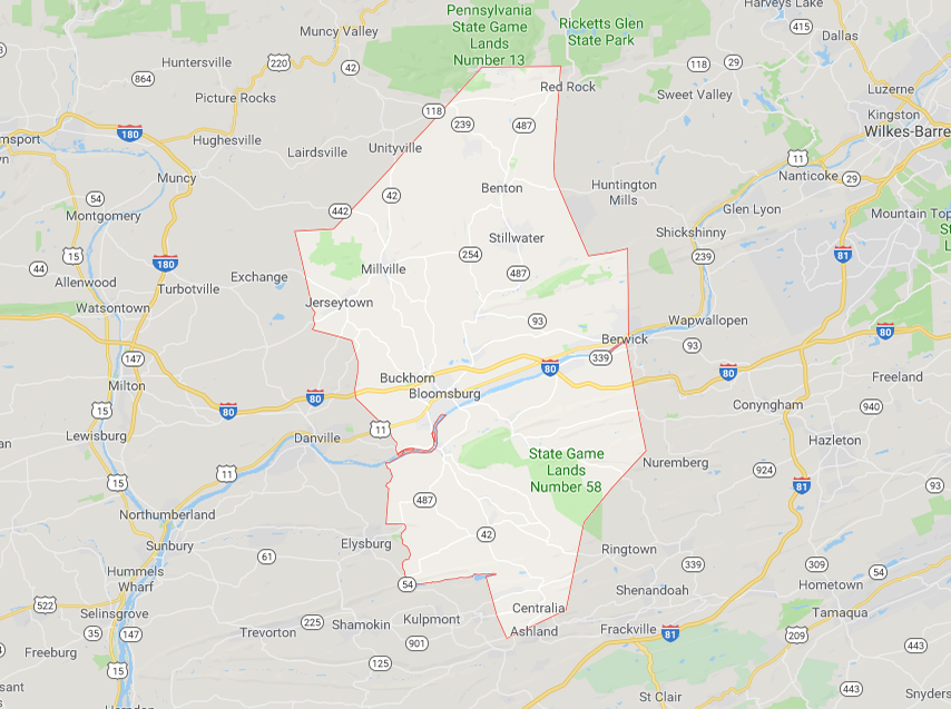 columbia county map