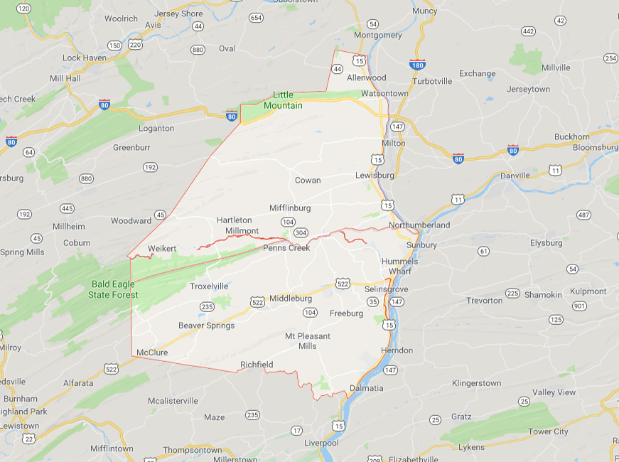 union snyder counties map